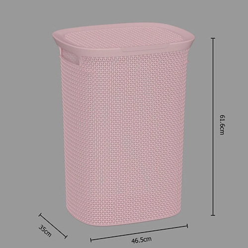 Kosz na pranie do łazienki Scandi 57l różowy nowoczesny prostokątny polipropylen 5five