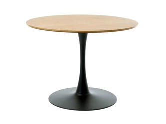 Stół okrągły 100 cm Resul dąb artisan na czarnej nodze do jadalni nowoczesny