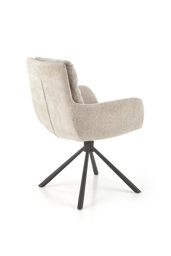 Krzesło obrotowe tapicerowane Ophelia Intesi beżowe z podłokietnikami do salonu i biura