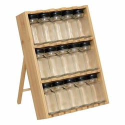 Stojak na przyprawy z pojemniczkami bambus