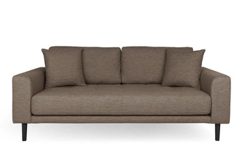 Sofa Lido 2,5 brązowa/ nogi czarne