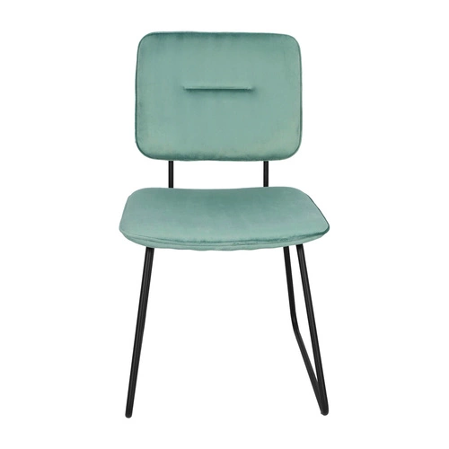 Krzesło tapicerowane Adele Intesi welurowe na płozach szare nowoczesne do jadalni i salonu