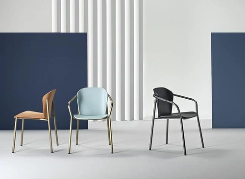 Krzesło drewniane FINN z podłokietnikami do jadalni zielone nowoczesne SCAB Design