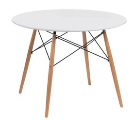 Stół DTW 100 cm biały/naturalny okrągły
