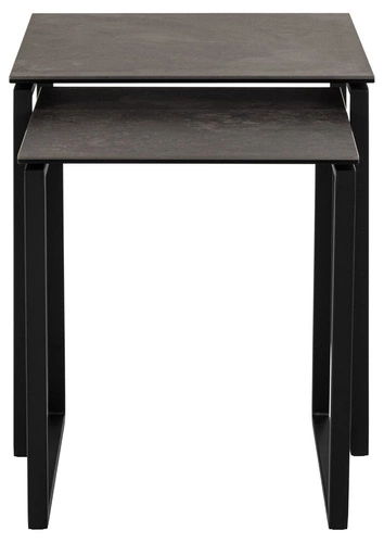 Zestaw 2 kwadratowych stolików kawowych Katrine Fairbanks czarny marmur loft glamour do salonu