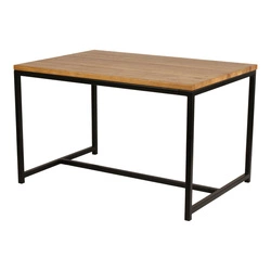 Stół do jadalni Cohen 120x80 dąb naturalny loftowy z czarnymi metalowymi nogami Maduu Studio