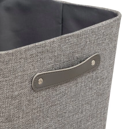 Pudełko materiałowe Ronda 31x31x31 cm szare z uchwytem do regału i garderoby 5five