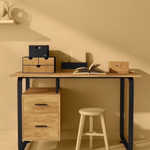 Zestaw 3 skrzynek bambusowych z uchwytami