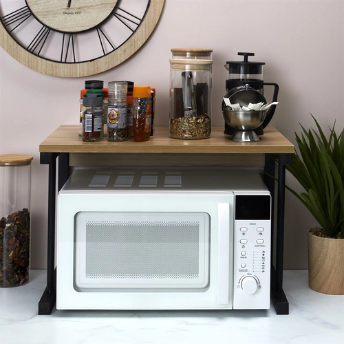 Intesi nowoczesna półka kuchenna nad mikrofalówkę wisząca czarna z MDF 54 cm