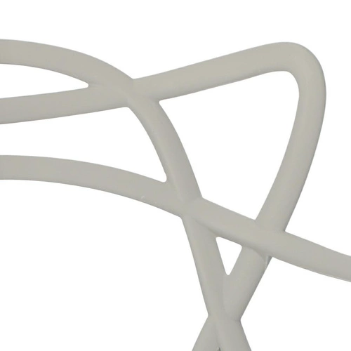 Krzesło do jadalni Lexi szare inspirowane Master chair nowoczesne, sztaplowane, z podłokietnikami