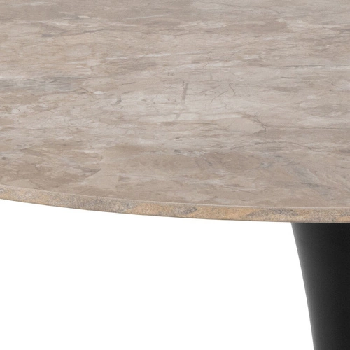 Stół okrągły do jadalni Malta Aberta 90 cm ceramika brązowa połysk na jednej nodze industrialny Actona