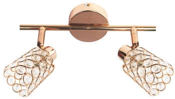 Lampa sufitowa York glamour regulowana złota różowe złoto do salonu i sypialni 2-punktowa