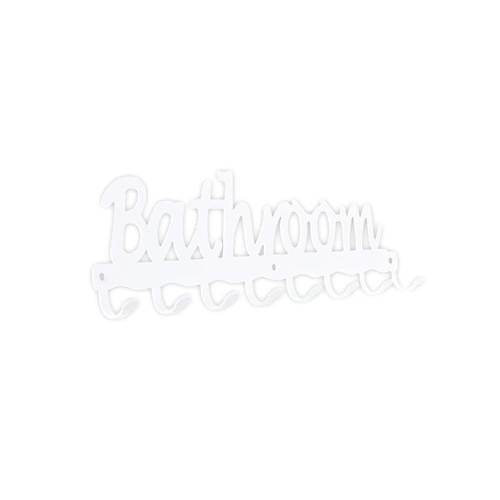 Intesi Bathroom biały wieszak ścienny do łazienki metalowy nowoczesny na ręczniki 40 cm