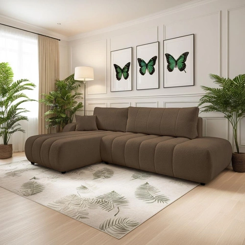 Narożnik Hobro z funkcją spania lewy      brązowy Lambi 4