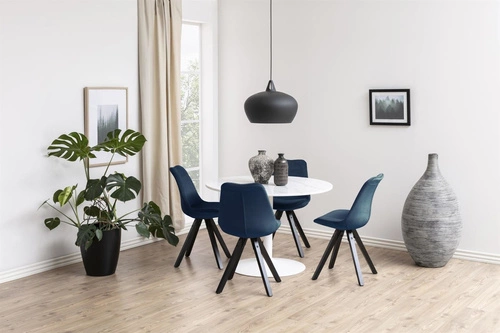 Stół okrągły marmurowy biały Tarifa Actona do jadalni nowoczesny glamour 110 cm