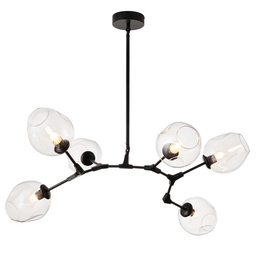 Lampa wisząca MODERN ORCHID 6-punktowa szklana bursztynowa do salonu 130 cm
