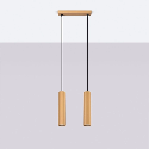 Nowoczesna złota lampa wisząca Karbon 2 do salonu i nad stół, regulowana wysokość