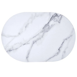 Dywanik łazienkowy Marble Intesi owalny biały marmur ultra chłonny mikrofibra 40x60 cm