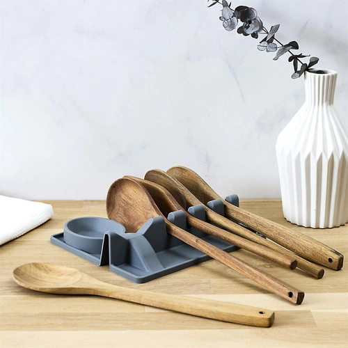 Uchwyt na przybory kuchenne silikonowy bordowy