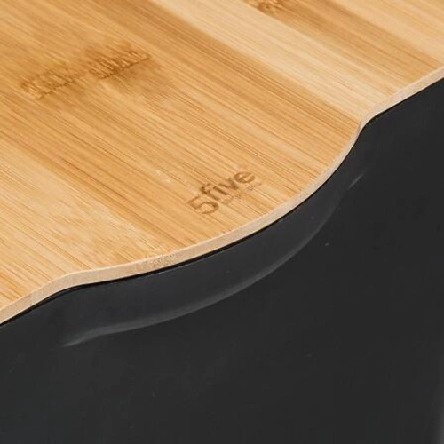 Pojemnik z bambusową pokrywą 24l czarny