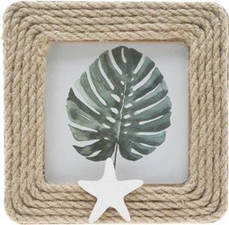 Ramka na zdjęcia 14x14 Sea Intesi stojąca kwadratowa drewniana boho rustykalna na biurko