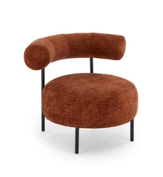 Fotel wypoczynkowy Belmira cynamonowy do salonu nowoczesny tapicerowany na czarnych nogach
