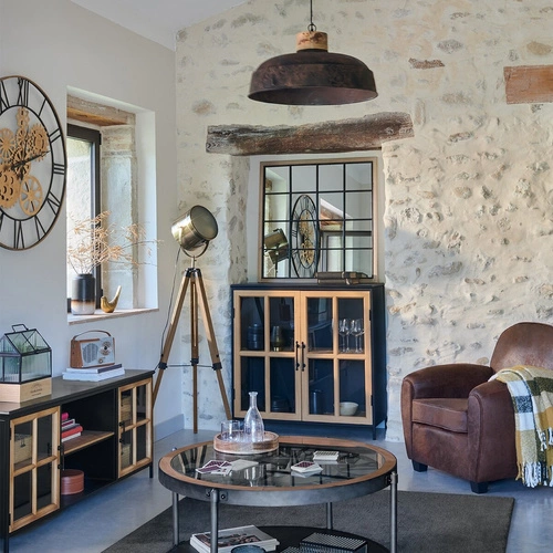 Lampa wisząca Prao metal/ drewno