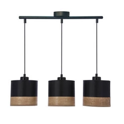 Lampa wisząca Porto czarna 3-punktowa z abażurem nowoczesna do salonu i kuchni