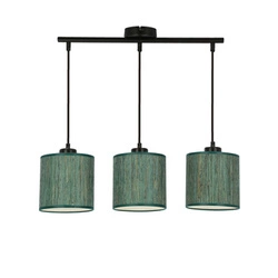 Lampa wisząca Patti czarny 3x60 E27 abażur walec 15x15 plecionka zielona