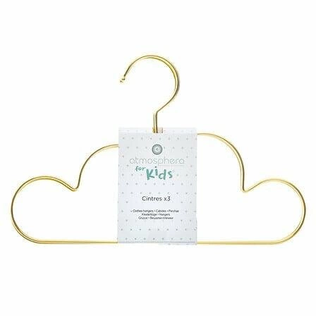 Zestaw 3 złotych metalowych wieszaków dziecięcych Nuage do szafy Atmosphera 30 cm