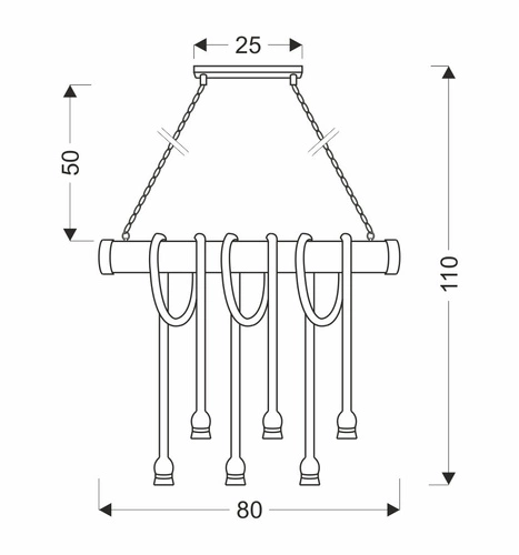 Lampa wisząca Vint drewniany 6x40W E27
