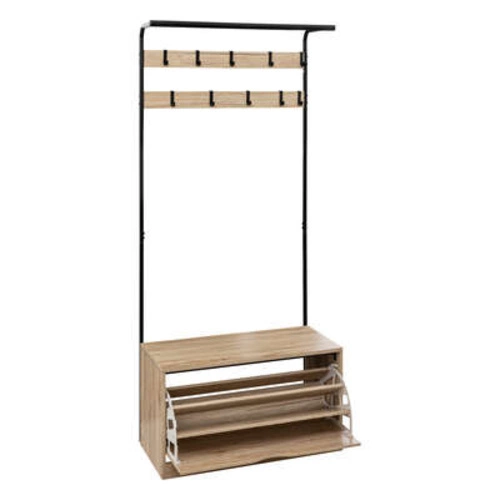 Wysoka szafka na buty z wieszakiem i siedziskiem Jano 5five simply smart industrialna do przedpokoju