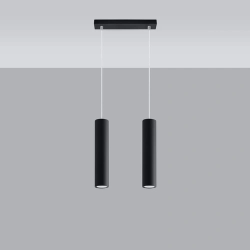 Lampa wisząca Lagos czarna 2-punktowa nowoczesna do salonu kuchni lub nad wyspę