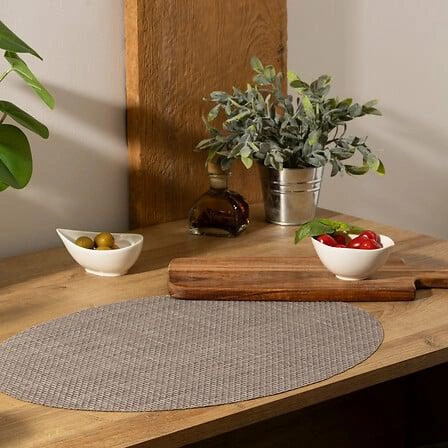 Szara okrągła podkładka pod talerz Maoli 48x35 cm do kuchni i jadalni 5five