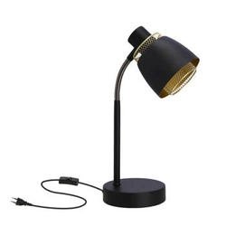 Lampa stołowa Aleksandria czarny 1x40W E14 klosz czarny+złoty