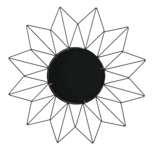 Lustro okrągłe Intesi Volant czarne industrialne na ścianę do przedpokoju 50 cm