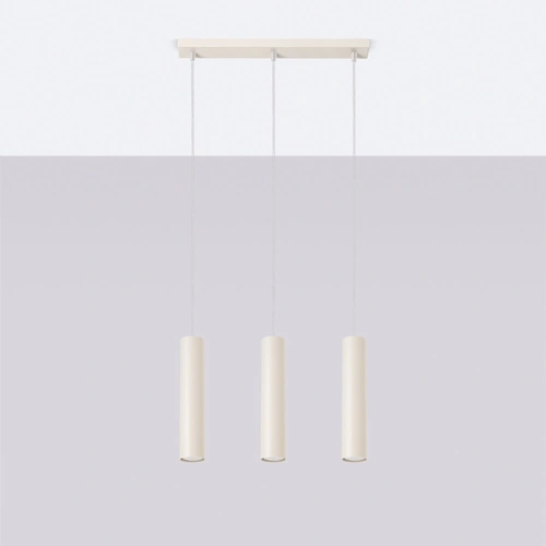 Lampa wisząca loftowa Lagos 3L beżowa regulowana do salonu i nad stół metalowa