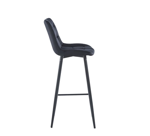 Hoker Poly High czarny welurowy z oparciem do kuchni nowoczesny tapicerowany Intesi