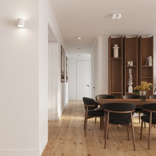 Plafon sufitowy AURA 1 biały nowoczesny aluminium minimalistyczny do kuchni i salonu