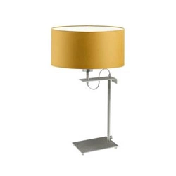 Lampka nocna do sypialni Alaska nowoczesna żółta z abażurem metalowa LYSNE 55 cm