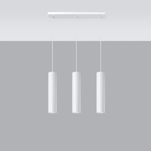 Lampa wisząca potrójna Lagos biała nowoczesna do salonu kuchni nad wyspę 90 cm