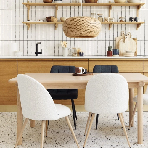 Krzesło tapicerowane Slano Atmosphera do jadalni nowoczesne beżowe na metalowych nogach