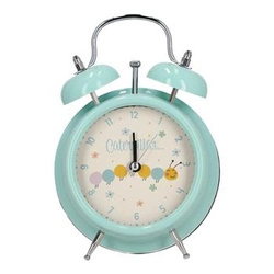 Nowoczesny budzik stojący Caterpillar Intesi niebieski do sypialni lub pokoju dziecięcego