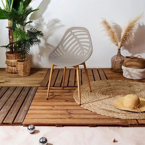 Krzesło do jadalni i kuchni Alameda Intesi beżowe nowoczesne z tworzywa łatwe w czyszczeniu