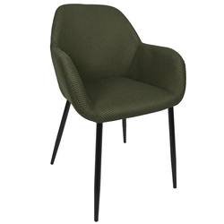 Krzesło tapicerowane Lavia zielone khaki do jadalni i salonu z podłokietnikami Intesi