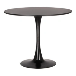Stół okrągły 90 cm Simplet Skinny Black czarny nowoczesny do jadalni i kuchni na jednej nodze