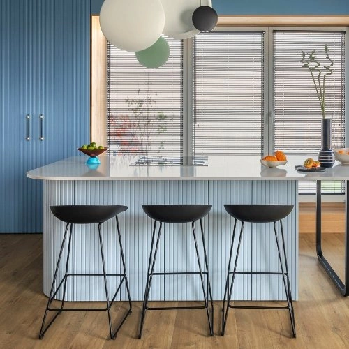 Hoker Molly czarny 75 cm nowoczesny z oparciem do kuchni i wyspy kuchennej Intesi