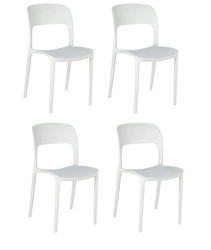 Zestaw 4 krzeseł Flexi białe