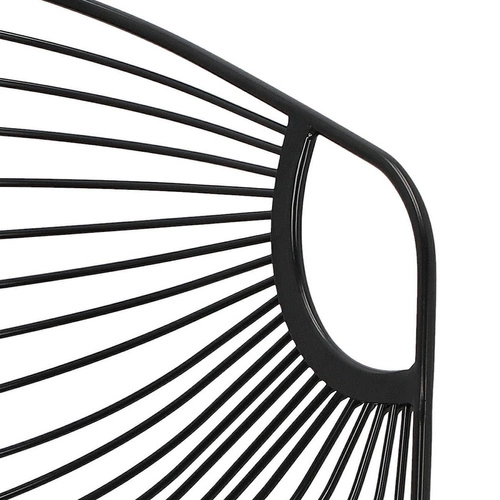 Krzesło do jadalni Sligo Intesi czarne metalowe z podłokietnikami ażurowe industrialne