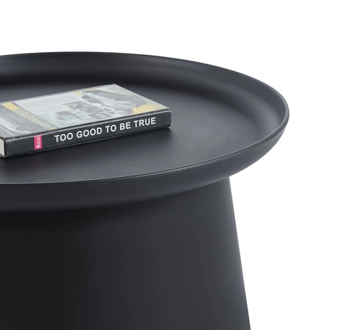 Stolik kawowy okrągły Xena 70 cm czarny nowoczesny skandynawski do salonu Intesi